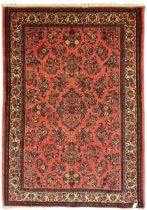 North West Persian Sarouk peach ground rug