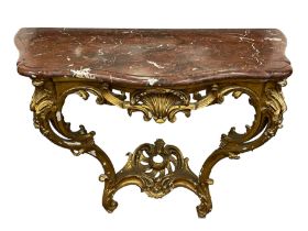 19th century giltwood and gesso console table