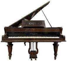John Broadwood & Sons London - 19th century rosewood grand piano serial No 47356 (1900-1910) overst