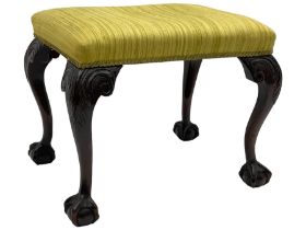 Georgian design mahogany cabriole stool