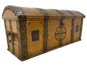 19th century painted oak sea chest