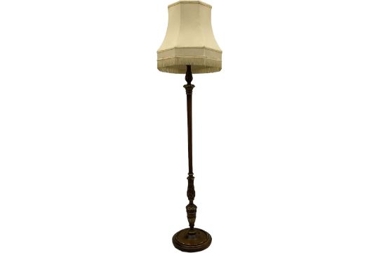 Early 20th century mahogany parcel gilt stained beech standard lamp - Image 1 of 7