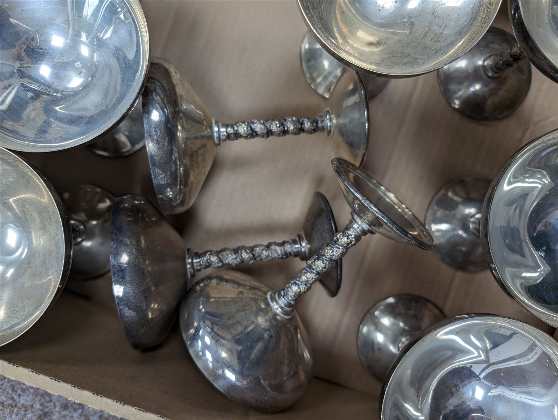 Twelve Spanish silver plated goblets - Image 2 of 2