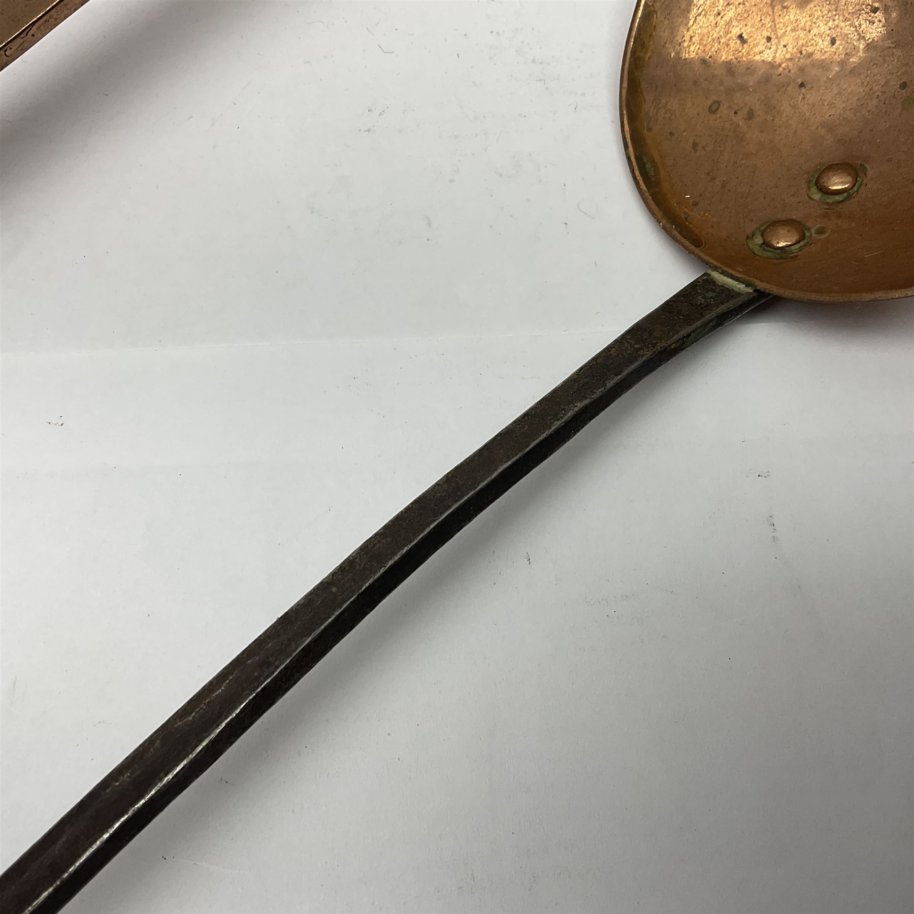 Large 19th century copper slotted spoon - Image 3 of 29