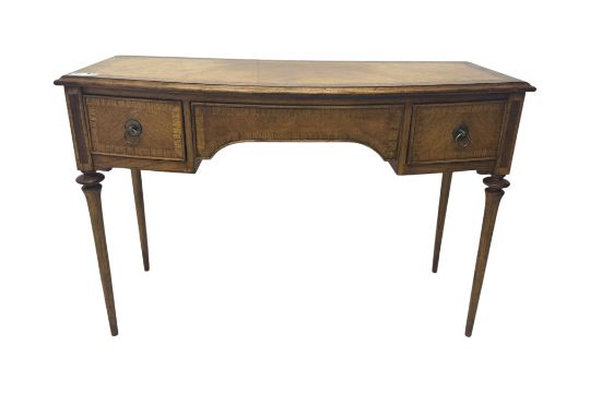 Frank Hudson - mid-20th century Mindi ash and burr walnut bow-fronted dressing table - Image 2 of 7