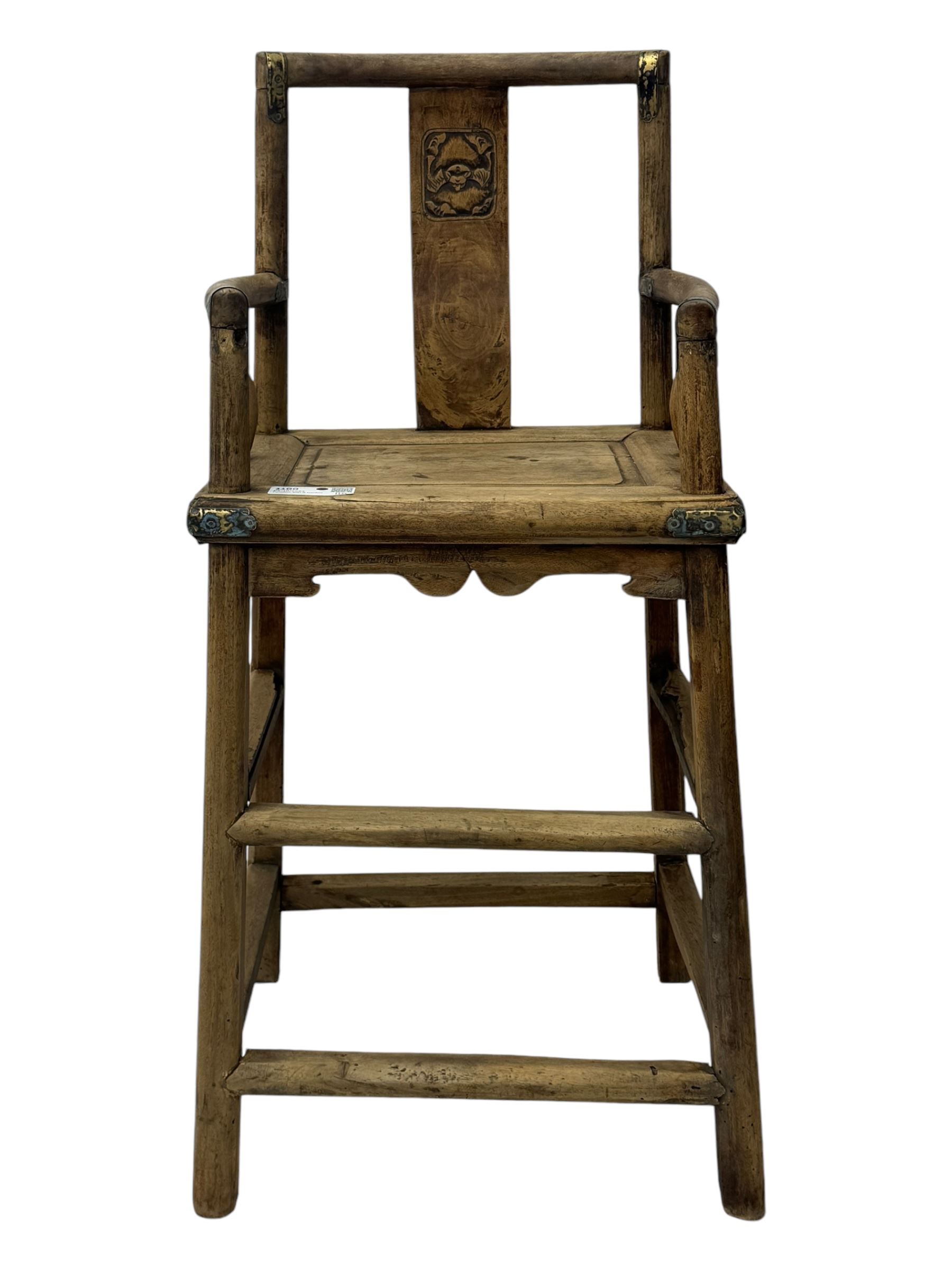 Late 19th century Chinese Qing dynasty high chair - Image 2 of 7