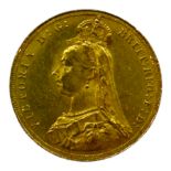 Queen Victoria 1887 gold full sovereign coin