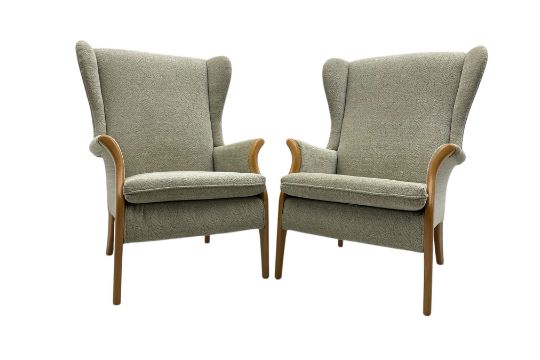 Parker Knoll - pair of beech framed armchairs - Image 6 of 7