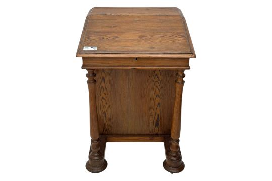 19th century pitch pine Davenport desk - Image 5 of 11