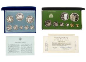 Silver Proof British Commonwealth Coin Sets: Belize and Guyana