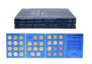 GB pre 1920 and pre 1947 silver and later coin collections in four Whitman Folders
