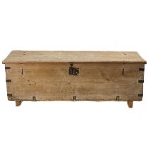 A continental large pine chest or coffer.