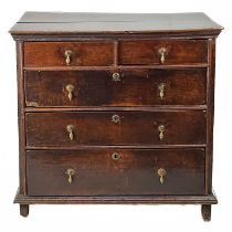 An 18th century oak chest of drawers