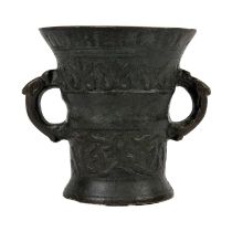 A European small bronze mortar, by Heinrick Ter Horst.