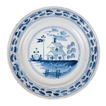 An English blue and white Delft plate.