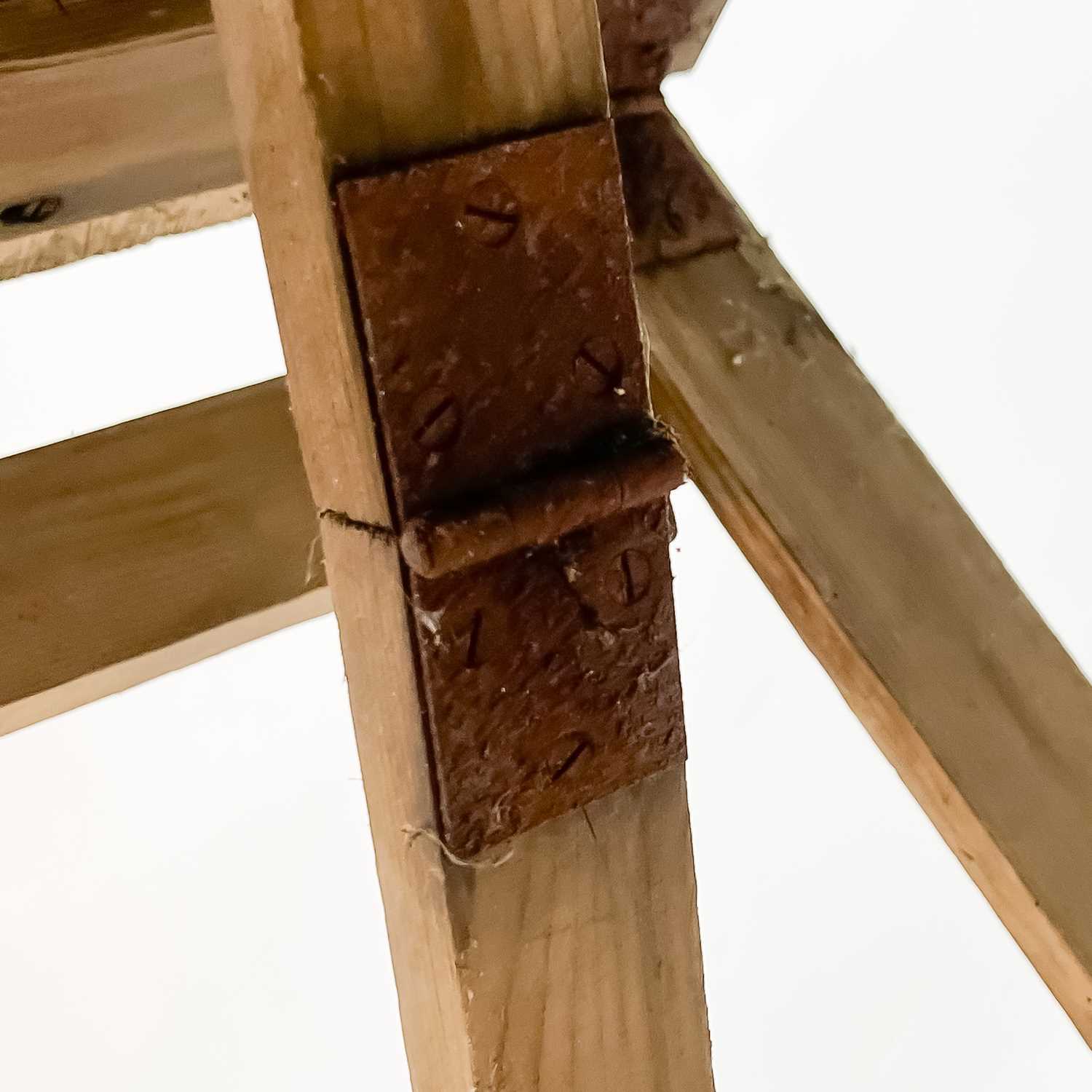 A pine folding trestle table. - Image 4 of 5