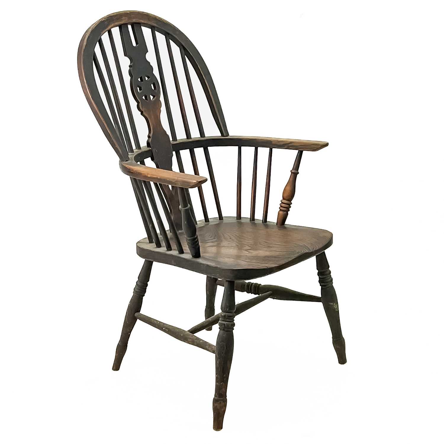 A Victorian ash and elm wheelback Windsor armchair. - Image 2 of 5