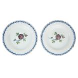 A pair of 18th century Delft plates.