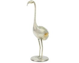 A silver model of a flamingo, stamped 925,