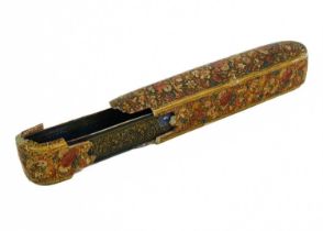 A Qajar lacquer pen box (qalamdan), Persia, 19th century.