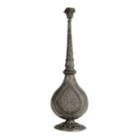 An Indian silver rosewater sprinkler, late 19th century.