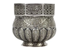 An Indian silver jar, late 19th/early 20th century.