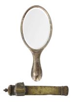 An Indian silver hand-mirror, late 19th century.