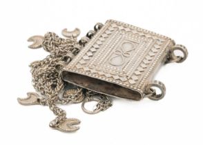 An Omani silver amulet holder/koran box.