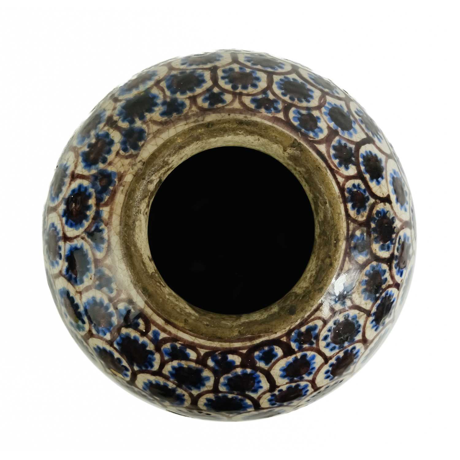 A Persian pottery glazed vase, 16th century. - Image 2 of 6