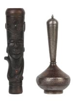 An Indian black stone Chillum pipe, early 20th century.
