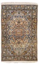 An Indian silk rug, circa 1930-1950.