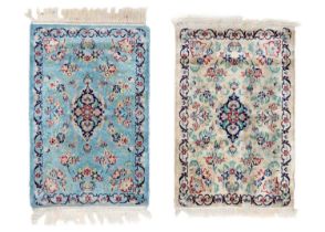 Two Kerman mats, South East Persia, circa 1930-1950.