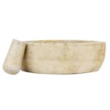 An Indian marble pestle and mortar, early 20th century.
