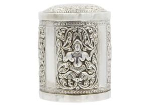 An Indian silver cannister, early 20th century,