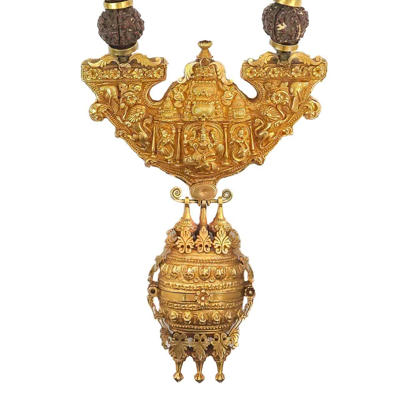 A Rudraksha gold necklace, (Gowrishankaram) Tamil Nadu, South India, 19th century. - Image 3 of 22