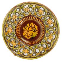 A Turkish slipware pottery dish, 19th century.