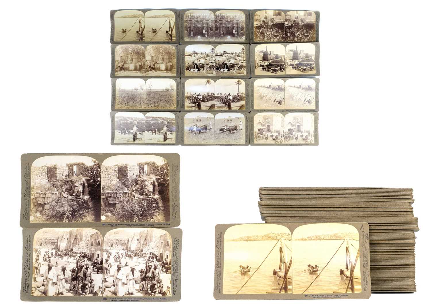 Ninety-three stereoviews of the Holy Land, early 20th century. - Image 2 of 6