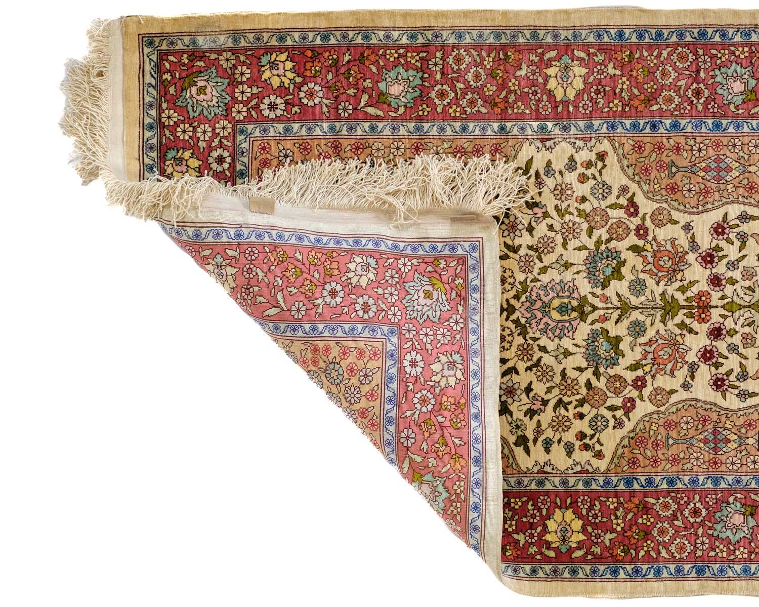 A Hereke silk rug, West Anatolia. - Image 5 of 5