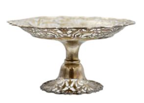 A silver pierced tazza, inscribed '79 Carnatic Infantry', circa 1904.