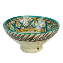 A Moroccan pottery bowl, 19th century.