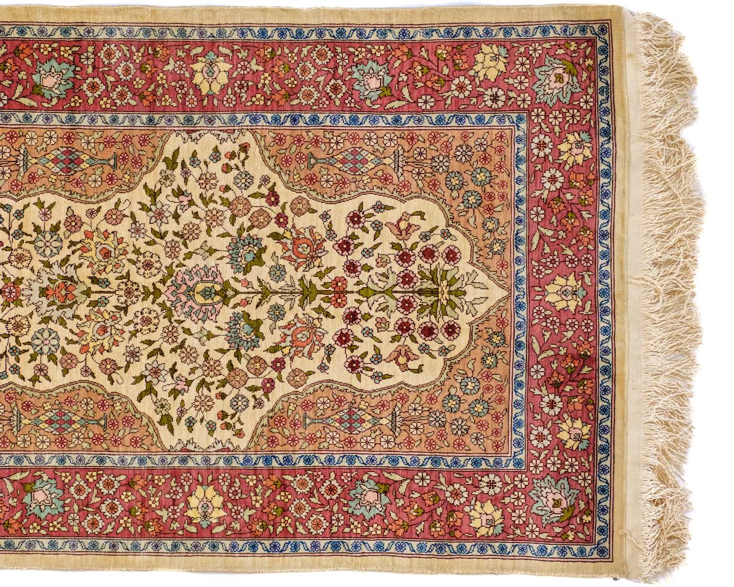 A Hereke silk rug, West Anatolia. - Image 3 of 5