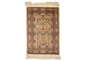 A Hereke silk rug, West Anatolia.