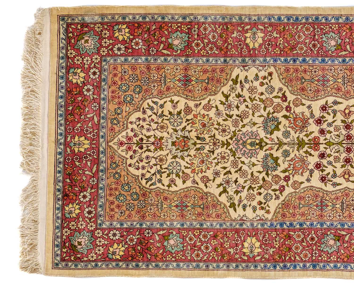 A Hereke silk rug, West Anatolia. - Image 4 of 5