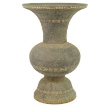 An Indian Bidriware zinc Gu-shaped vase, 19th century.