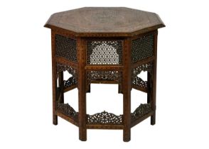 An Anglo-Indian octagonal occasional table, 19th century.
