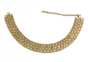 A Middle Eastern white-metal necklace, early 20th century.
