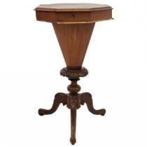 A Victorian mahogany octagonal work table.