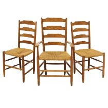 Robin Nance ash ladderback chairs.