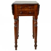 A Victorian mahogany drop leaf work table