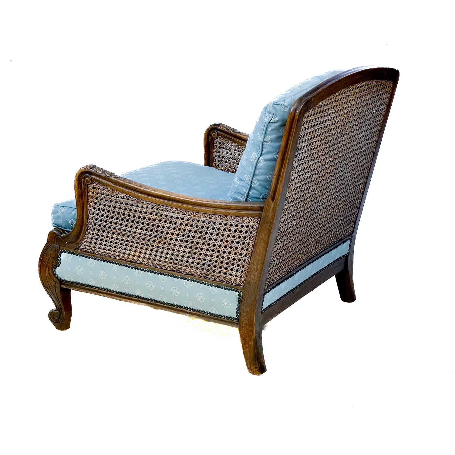 An early 20th century walnut bergère armchair. - Image 2 of 5